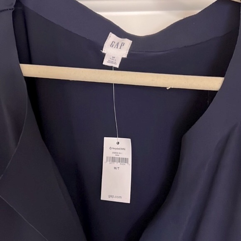 ❌SOLD❌NWT [Gap] Navy Blue Gathered Wide-Leg Bat Wing Jumpsuit Womens Medium/Tall - Picture 3 of 10